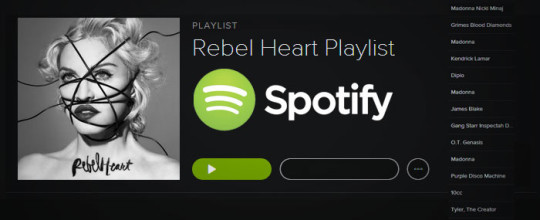 Rebel Heart Playlist on Spotify