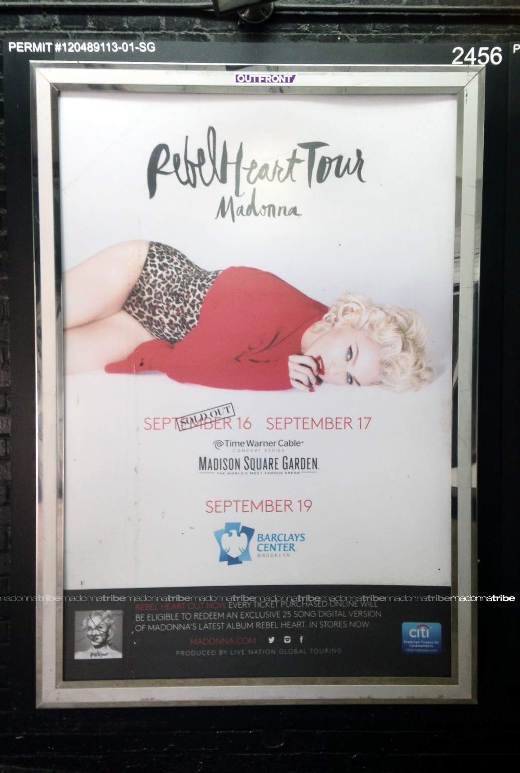 Rebel Heart Tour poster in NYC