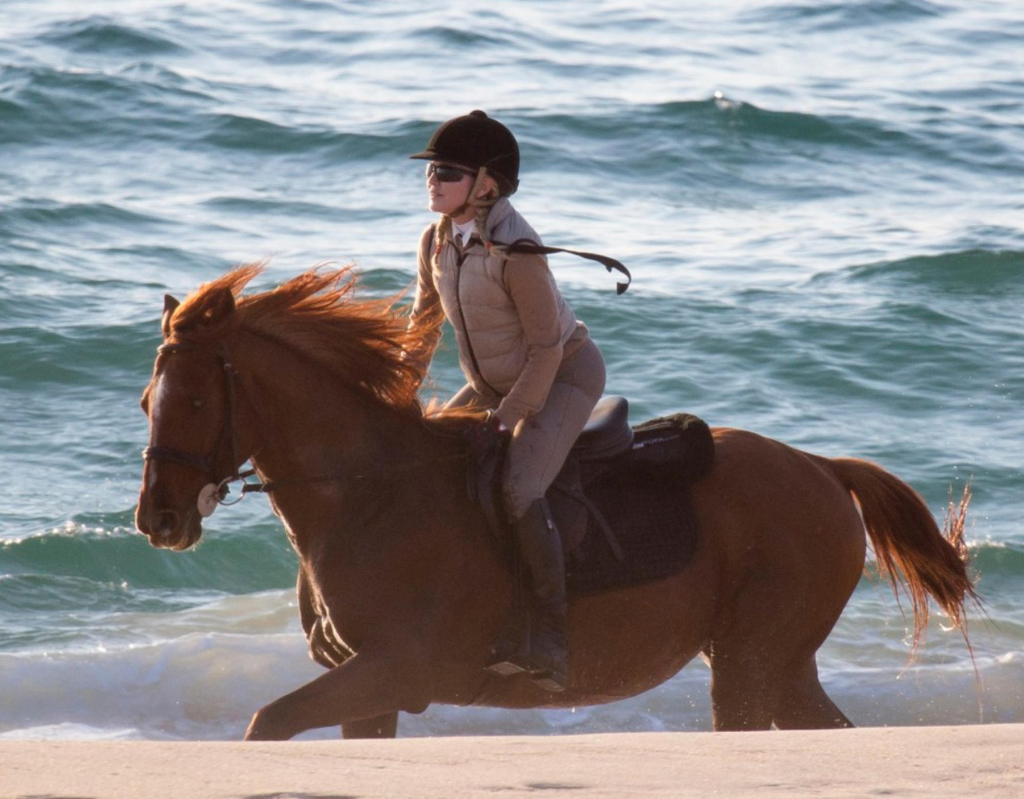 Madonna horseback riding