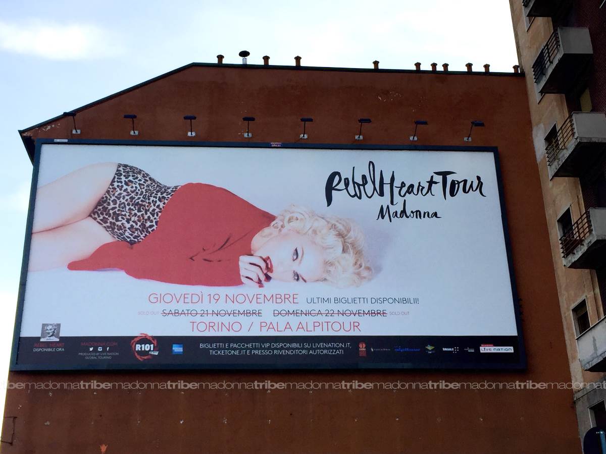 Rebel Heart Tour billboard in Turin
