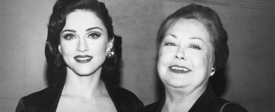 Madonna with Mathilde Krim, one of the creators of Amfar
