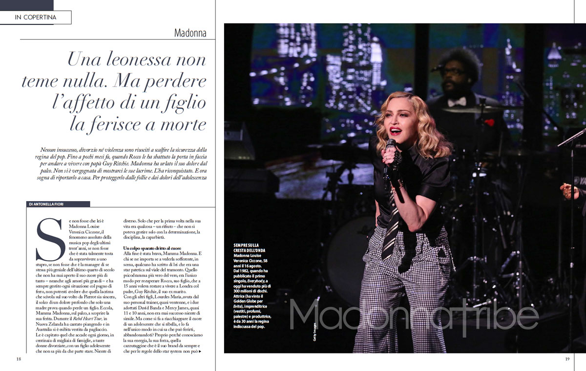 Madonna on the cover of F