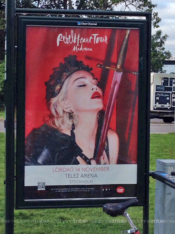 Rebel Heart Tour poster in Stockholm
